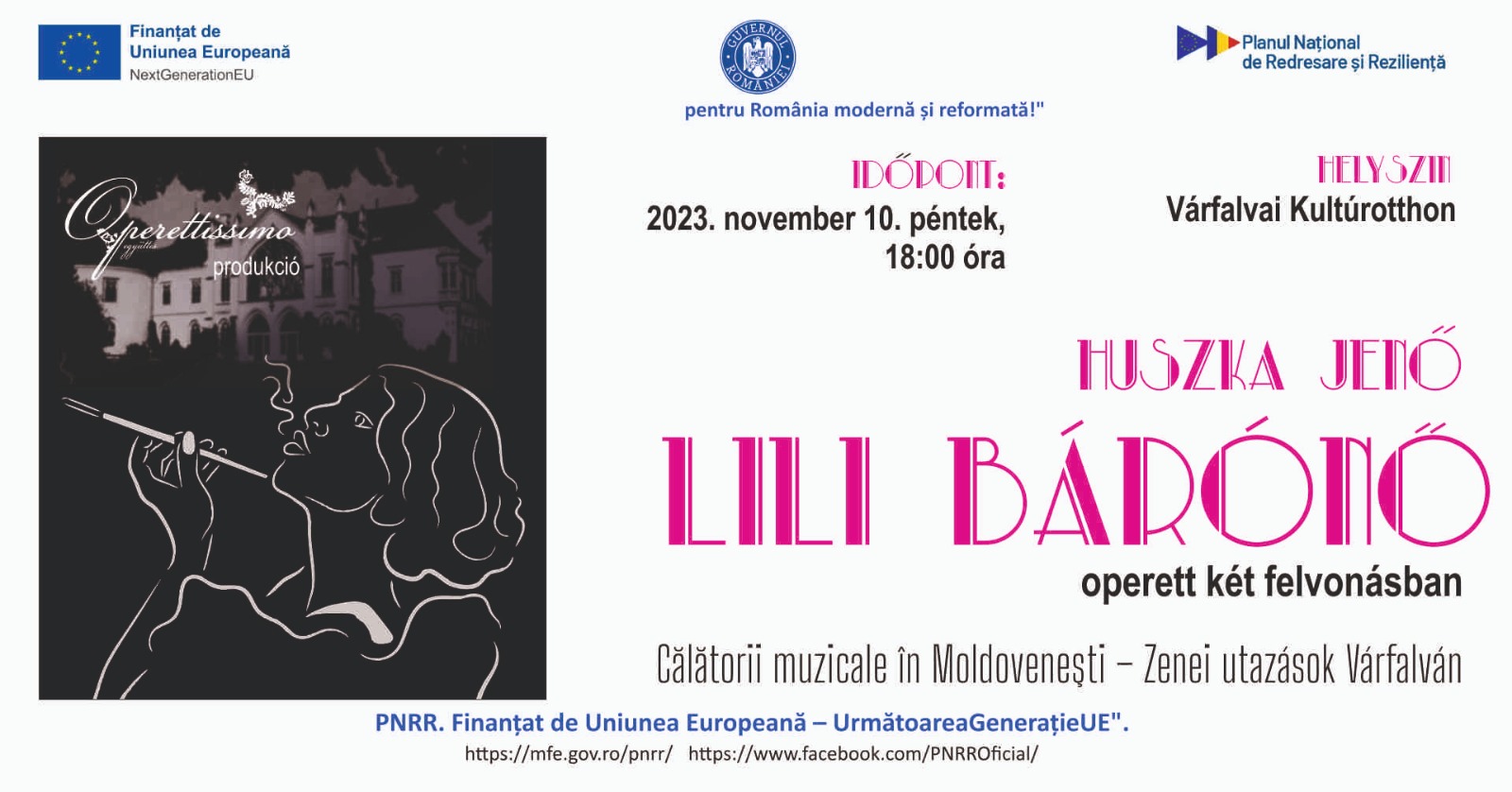 Spectacol de operetă Baronesa Lili de Jenő Huszka